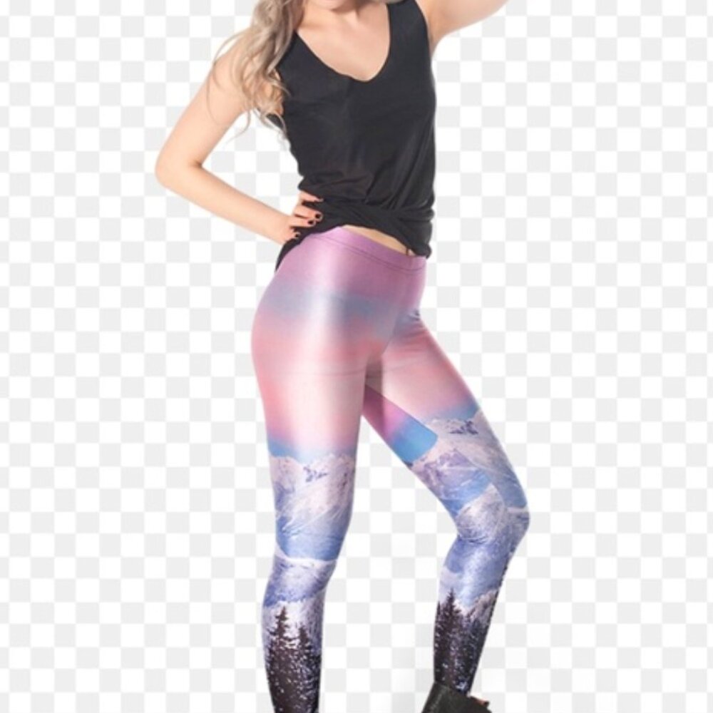 BlackMilk Mountains Pink Leggings ❄️Adventure Winter ❄️ MUSEUM Piece